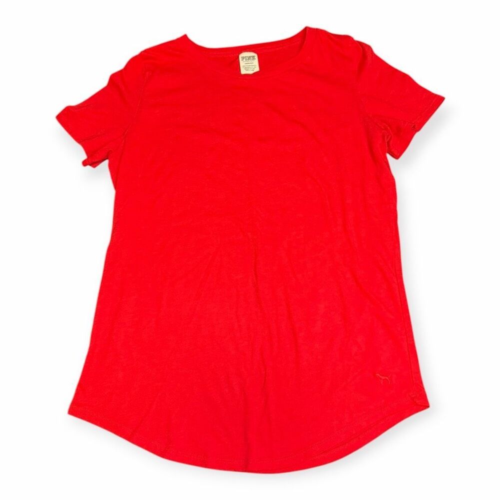 PINK VICTORIA’S SECRET Women’s Red Short Sleeve T-Shirt Size Large